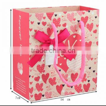 Korean exquisite gift bags Designer handbag Powdery bottom red love Small paper bag