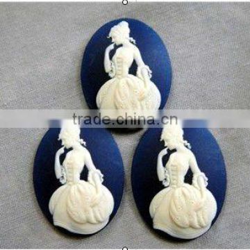 30*40mm lady resin cameo cabochon pendant for jewelry decoration