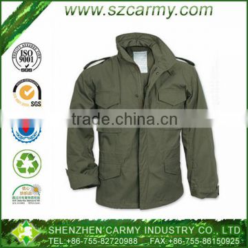 USA M65 Korea style cold resistance 4 front pocket zipper closure type field Jacket with hoodie