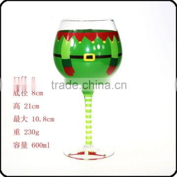 Christmas Wine Glass - Tipsy Christmas Hand Painted Super-Bling Glass