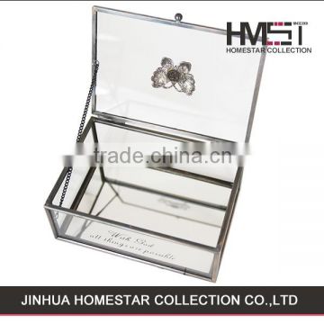homeidea metal glass jewelry box