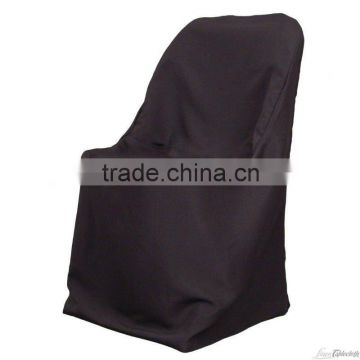 Black folding polyester chair cover for wedding