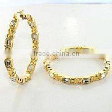 Plated 18k gold cz Hoop earrings