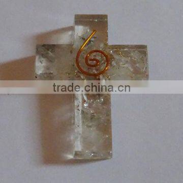 Crystal Quartz Cross Shape Pendant : Wholesaler Manufacturer