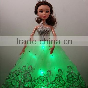 Wedding & Party Decorations / White Glowing Evening Dress with Silver Crown