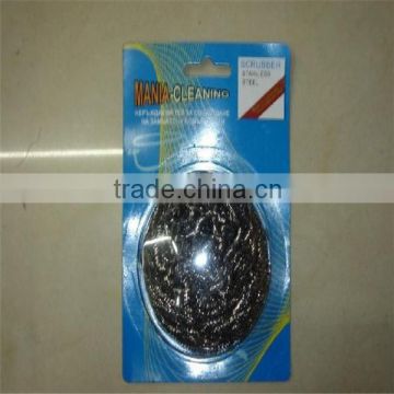 Blister card stainless steel scourer /galvanized scourer/cleaning scrubber in Linyi