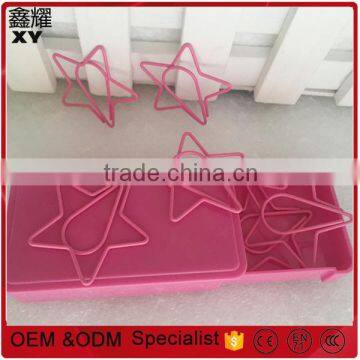 custom colorful lovely pink star shape paper clip