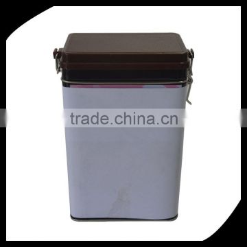 Beautiful color print food coffee rectangular tin box/High quality coffee boxes tea metal tin boxes/tin box