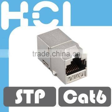 RJ45 Cat6 180 Degree Shielded STP Straight Keystone Coupler