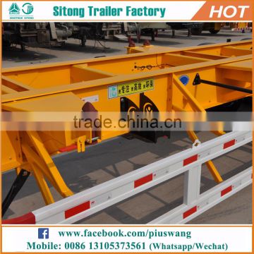 Factory direct 3 axles 20ft 40ft skeletal shipping container trailer rental
