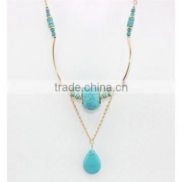 Fashion turquoise bar necklace gemstone necklace