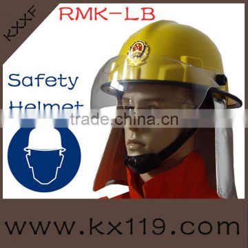 High impact resistance high-density polymer safety helmet for firemen