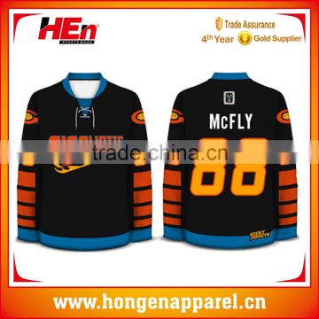 Hongen apparel Mens 2016 Custom Design Cheap Sublimation Team Hockey Shirts,Sublimation Polyester Custom Ice Hockey Uniforms