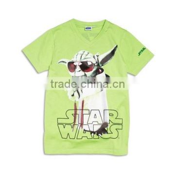Cat-like animal pattern print fashionable boy T-shirt
