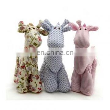Special design giraffe with flower printing fabric stuffed toys