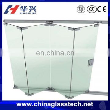 CE&ISO folding Customized Security Tempered Fog Glass Door
