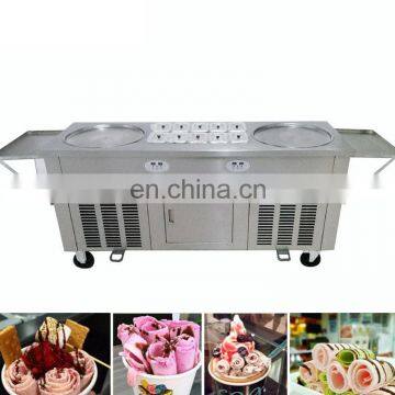 thailand single round pan rolled fried ice cream making machine/flat pan fried ice cream machine/single pan zhengzhou factory