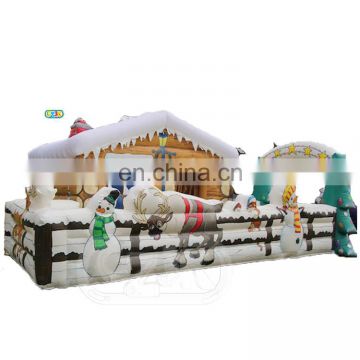 high quality popular selling christmas santa claus inflatable playground fun city for sale