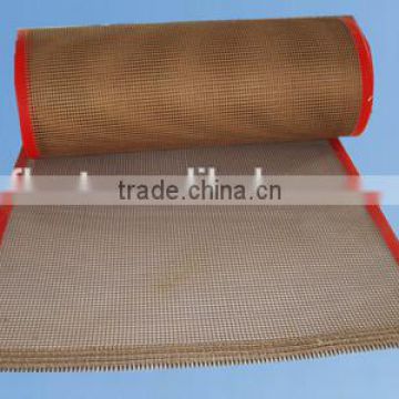 Systems 1*1/2*2/4*4/10*10 hole ptfe mesh belt for conveyor belt brown with bull nose joint high temperature made in China