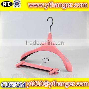 YY0442 pink rubber coated hanger for women clothes rubber paint plastic hanger