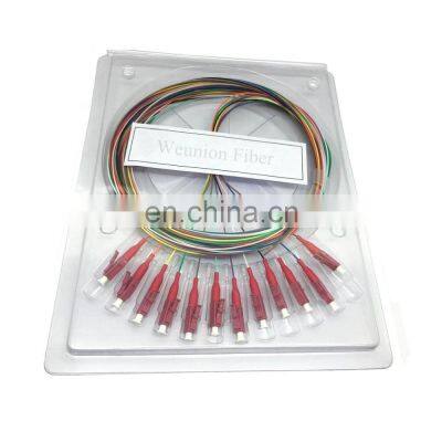 single mode fiber optic 12 color g652d lc pigtail fiber optic bundle pigtail lc om3 om4 pigtails 12 color