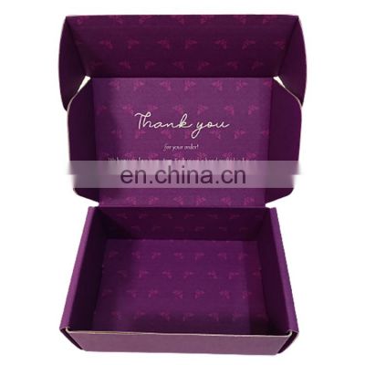 custom logo cardboard mailer folding gift garment box paper printed unique purple corrugated shipping hellofresh box