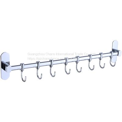 Kitchen hanging pole, no punching, no nail hook, wall mounted stainless steel spoon rack, multi-functional kitchen appliance storage rack