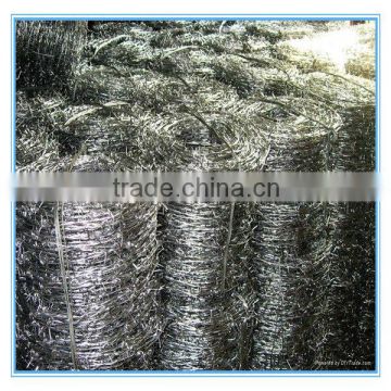 Double Twist Galvanized Barbed Wire With Barb Disance 10cm