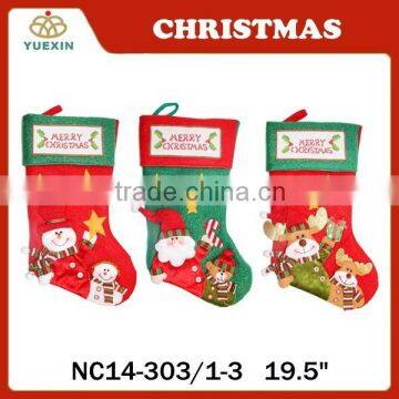 Santa Snowman Reindeer Design New Christmas Stocking For 2015 Sale