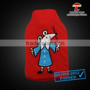 2000ml dressed mouse embroidery fleece cover for hot water bottle