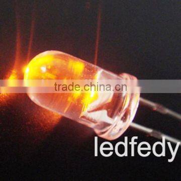 Super bright 5mm Amber flashing led 1.0hz 1.5hz 6.8hz