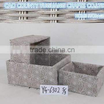 unique rectangular set of 3 bathroom fabric storage basket wholesale