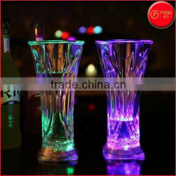 2016 New Product Brand Promotional Plastic Flashing Liquid Activated LED Glass, Multicolor Light Up Cup, Drinking Led Cup