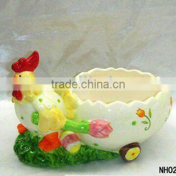Easter chicken ceramic gift pot