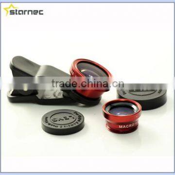 3-in-one LIEQI Universal Clip Lens With Fisheye Lens, Wide angle Lens, Macro Lens,