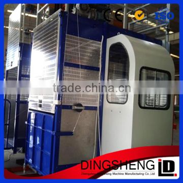 two cages high rise self erected buidling 2 ton outside construction hoist lift elevator