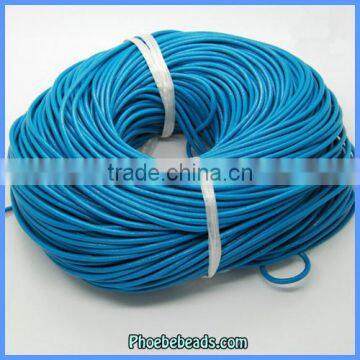 Wholesale High Quality Blue Round Genuine 2mm Leather Cords GLC-R2004