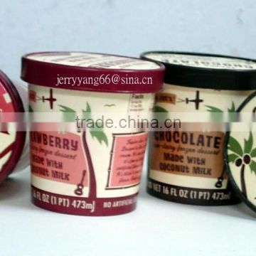 Cheap Customized logo Paper Cup with lid and Spoon