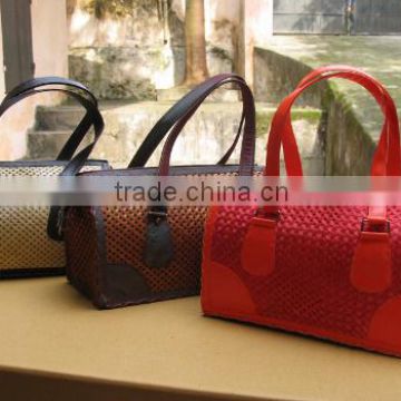High quality best selling bamboo with fabric shopping bamboo handbag