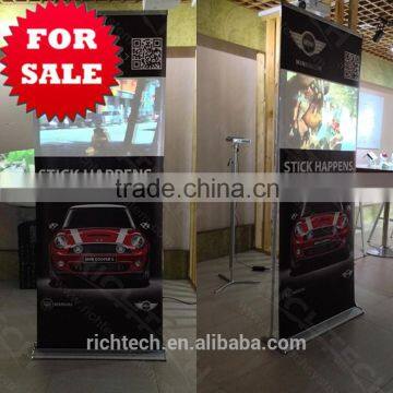 Retractable exhibition stand with aluminum profile and projection film for events, super market, exhibition