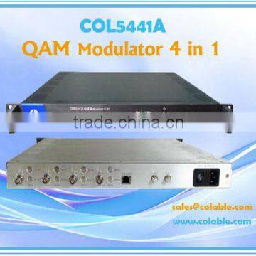 4 channels DVB-C/QAM Modulator digital cable tv headend.