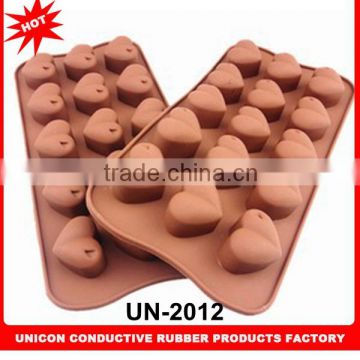 2013 Hot selling heart shape 100% silicone chocolate mold jelly candy moulds chocolate mold for cake decoration UN-2012