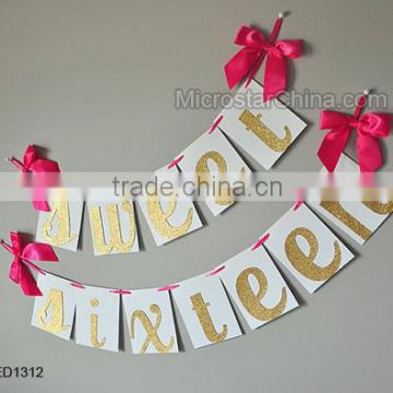 Sweet Sixteen birthday party paper festive flash glitter ornaments party venue decoration