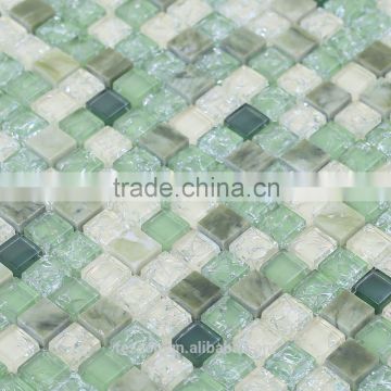 2015 Decorative wall tile glass mix stone mosaic pattern