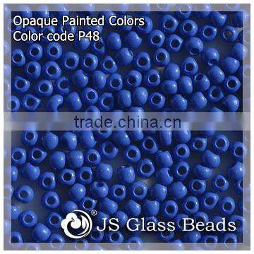 High Quality Fashion JS Glass Seed Beads - P48# Painted Blue Rocailles Beads For Garment & Jewelry