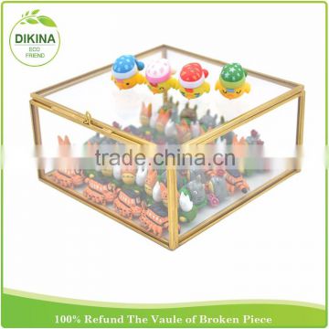 NO.1~~ Rhinestone Favor Sparkly Diamond Square glass display case wholesale , chinese new year plexiglass candy box for wedding
