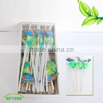 Flexible straw with butterfly ass