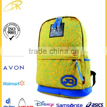 2015 latest fashion canvas school backpack, hot sale nice teens school bags