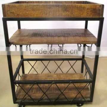 Wooden Iron Furniture Book Shelf