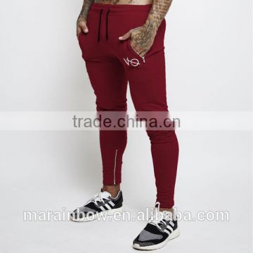Essential Fitness Blood Red Tapered Gym Sweatpants Men Joggers Cotton Fleece Jogger Pants OEM Wholesale